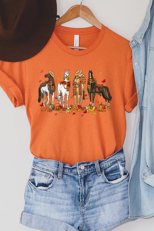 THANKSGIVING,FALL HORSES SHORT SLEEVE