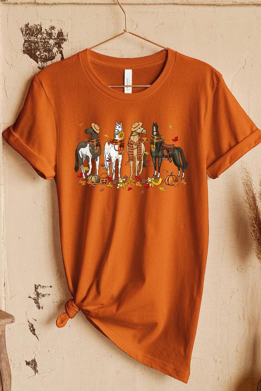 THANKSGIVING,FALL HORSES SHORT SLEEVE