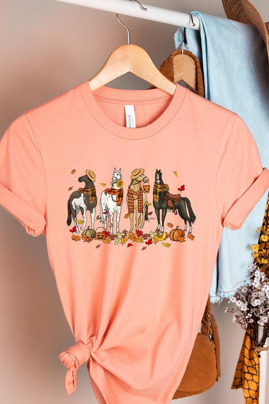 THANKSGIVING,FALL HORSES SHORT SLEEVE