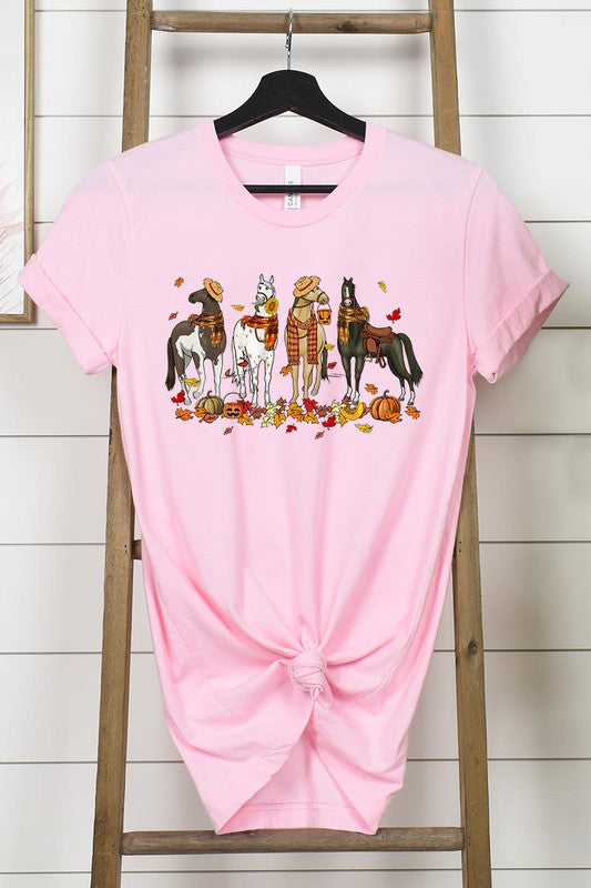 THANKSGIVING,FALL HORSES SHORT SLEEVE