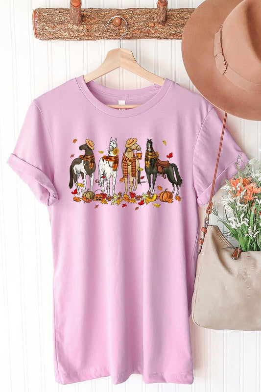 THANKSGIVING,FALL HORSES SHORT SLEEVE