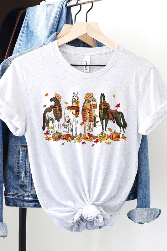 THANKSGIVING,FALL HORSES SHORT SLEEVE