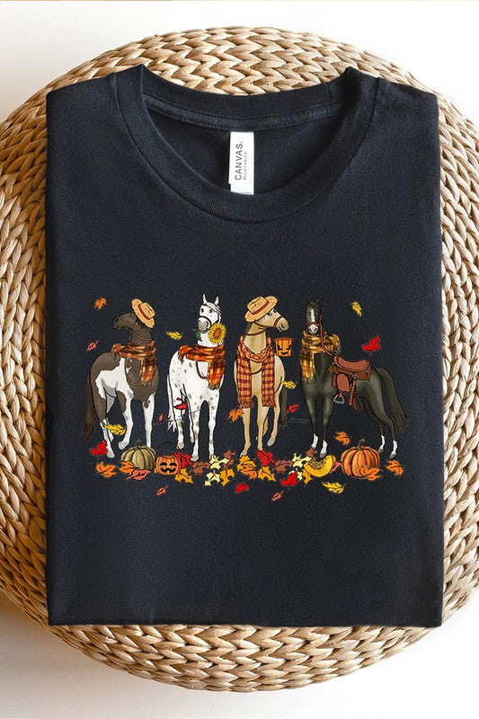 THANKSGIVING,FALL HORSES SHORT SLEEVE