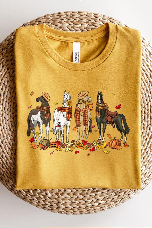 THANKSGIVING,FALL HORSES SHORT SLEEVE
