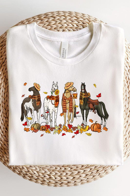 THANKSGIVING,FALL HORSES SHORT SLEEVE