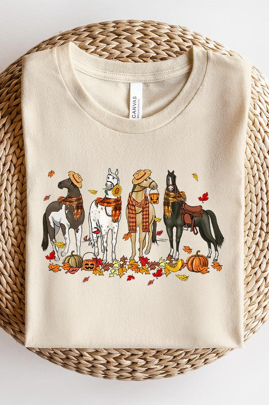 THANKSGIVING,FALL HORSES SHORT SLEEVE