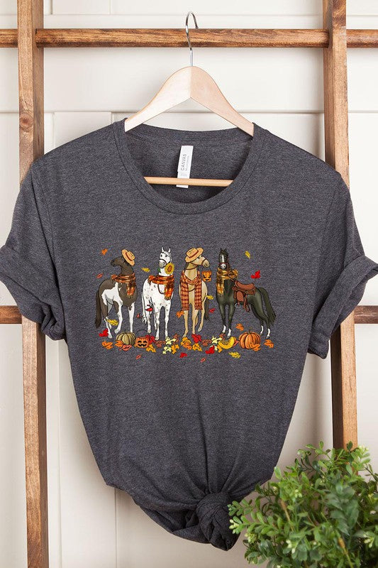THANKSGIVING,FALL HORSES SHORT SLEEVE