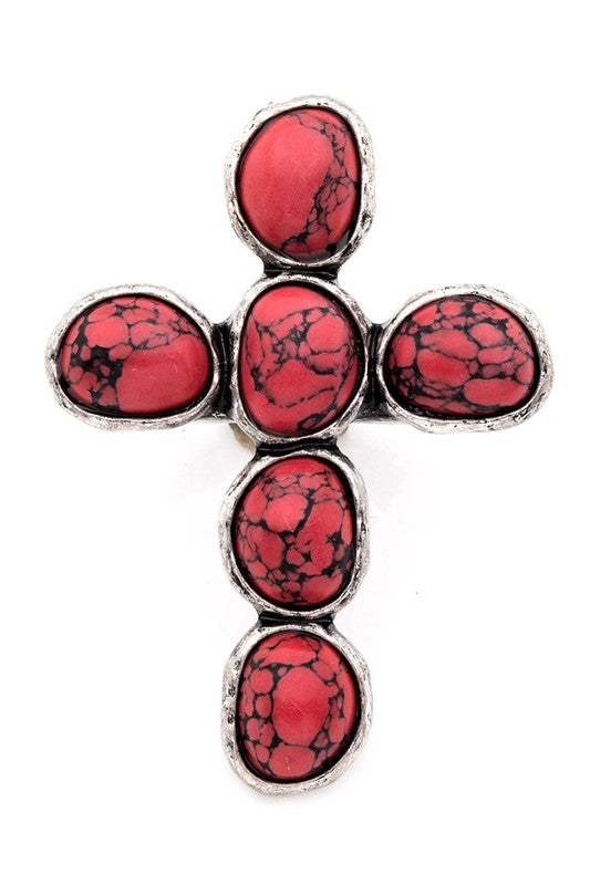 Stone Cross Iconic Stretch Ring