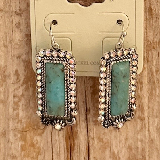 Rectangle Iridescent Earrings