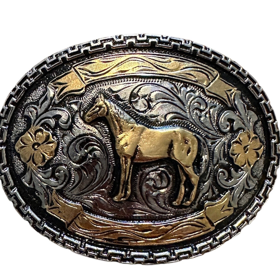 Silver and Bronze Belt Buckles