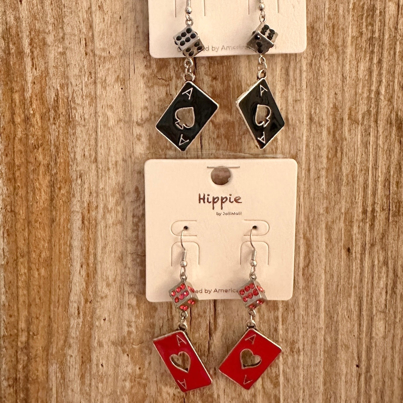 Dice and Playing Card Earrings