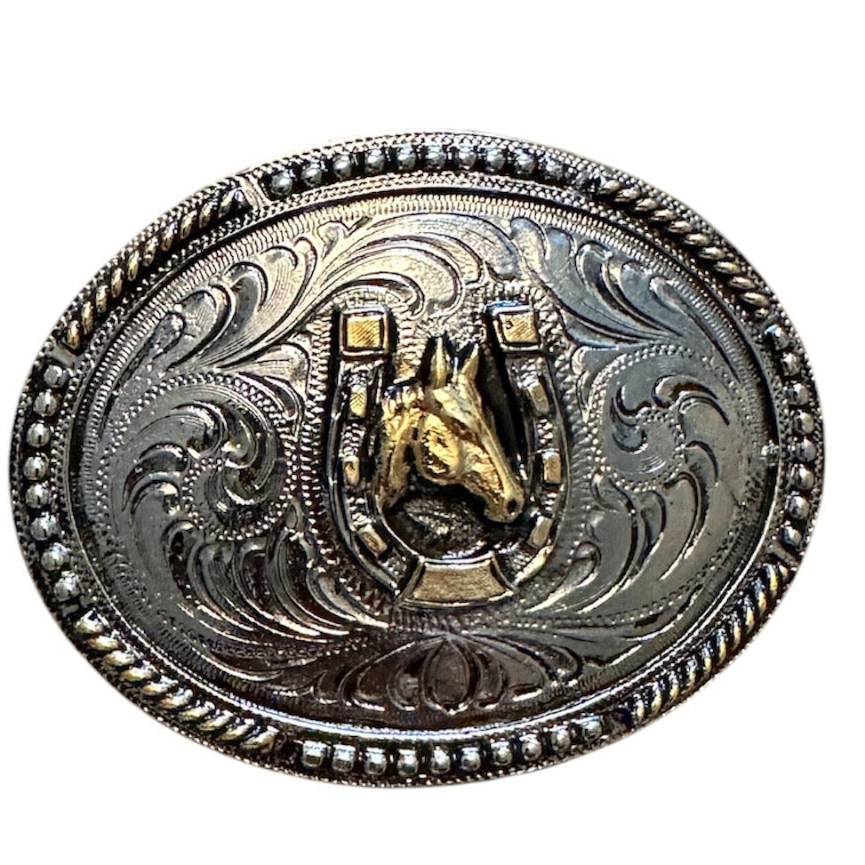 Silver and Bronze Belt Buckles