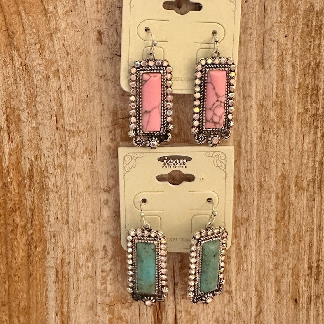Rectangle Iridescent Earrings