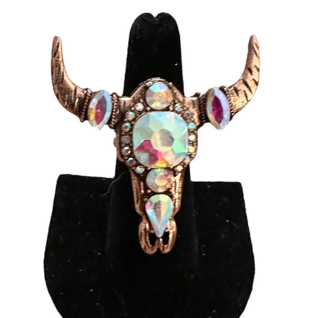 Bronze Iridescent Longhorn Ring