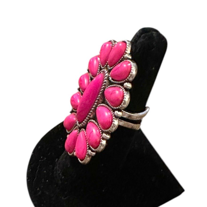 Hot Pink Conco Adjustable Ring