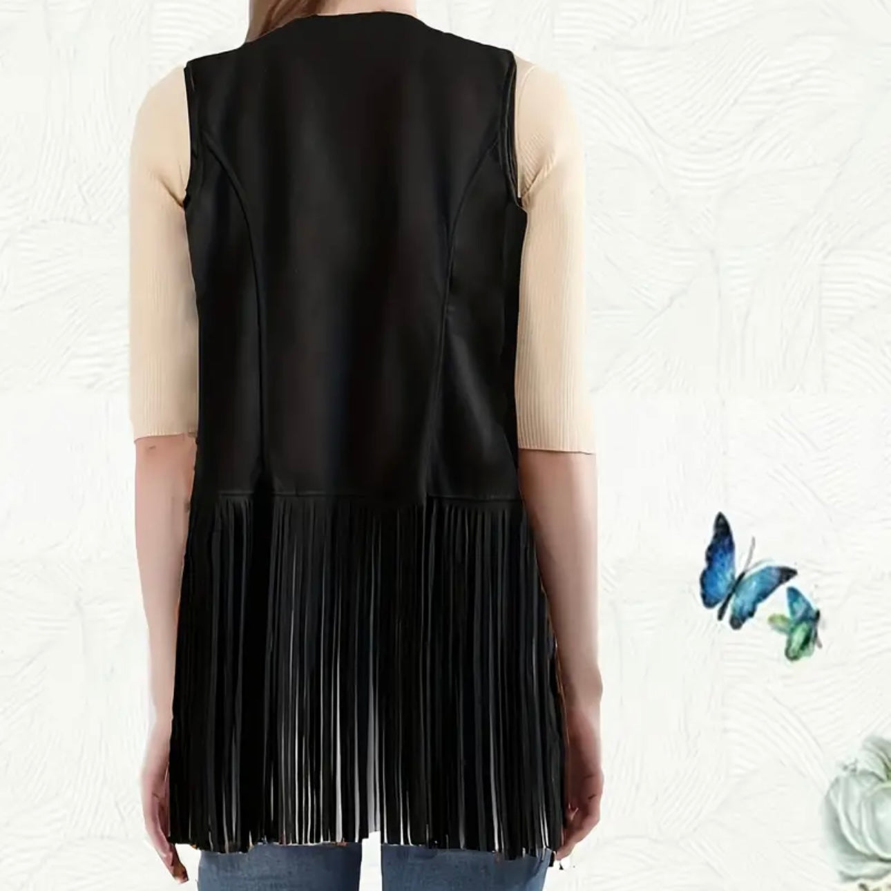 Black Fringe Vest