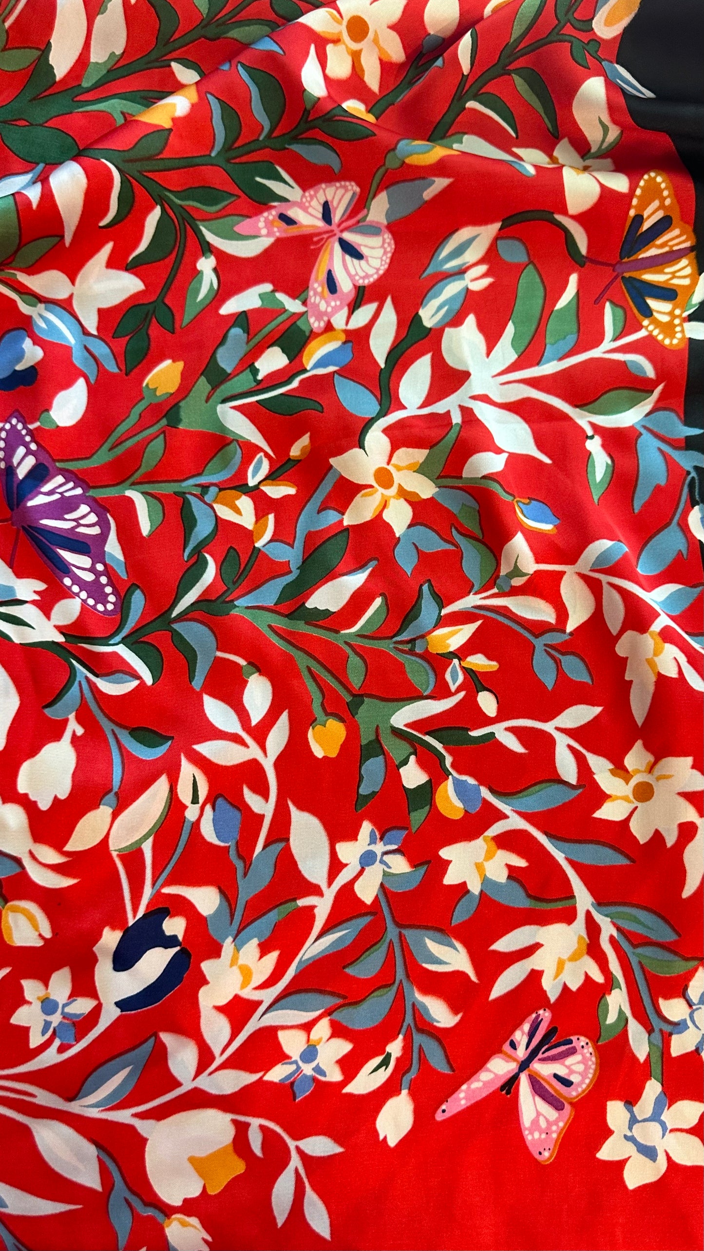 Red Leaves Silk Scarf