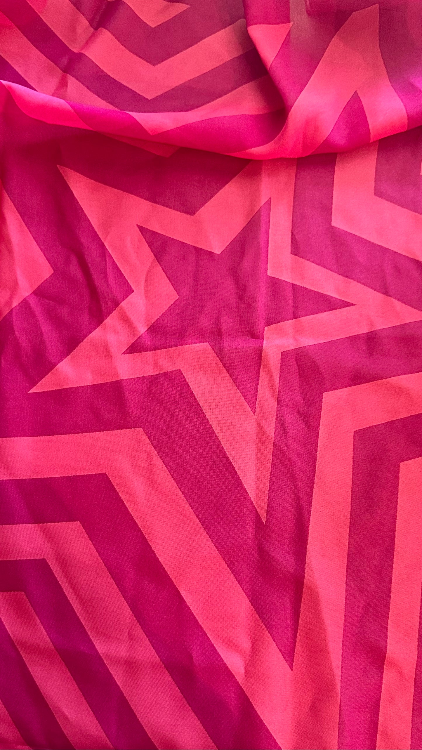 Hot Pink Star Silk Scarf