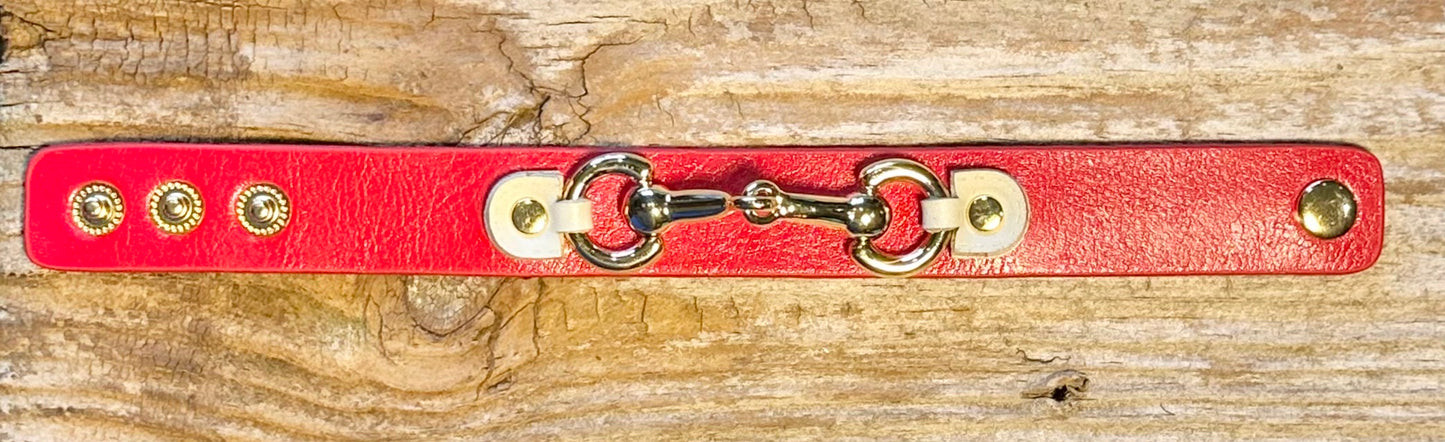Gold Bit Red Snap Bracelet