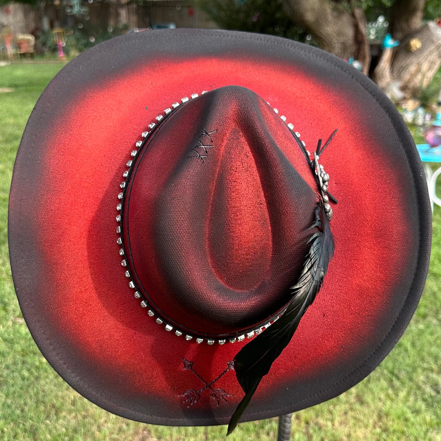 Lady In Red Custom Hat - SOLD