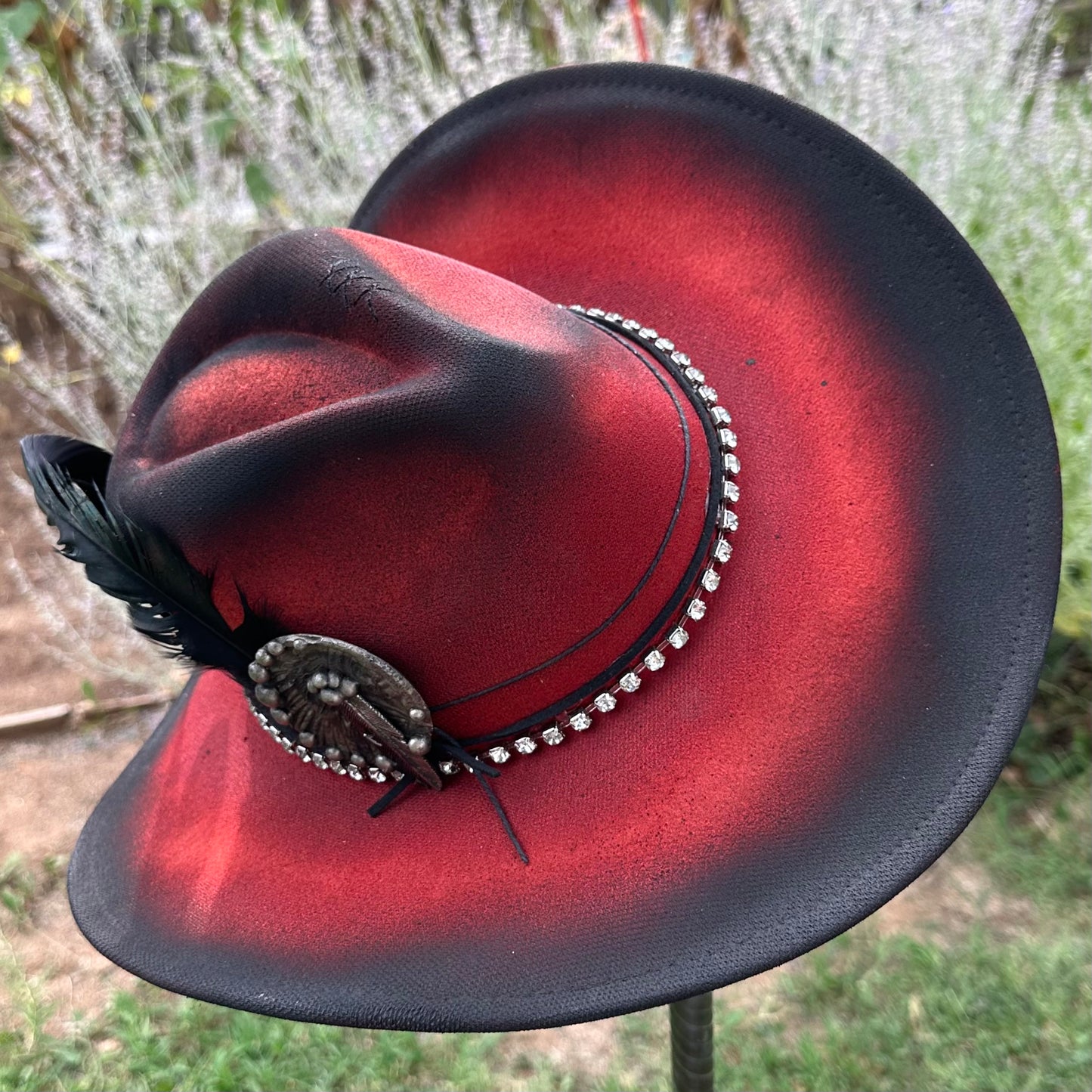 Lady In Red Custom Hat - SOLD