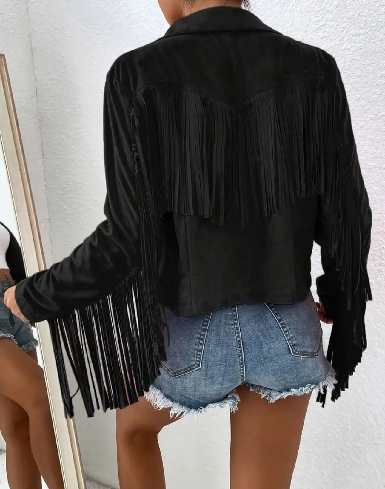 Black Suede Fringe Jacket
