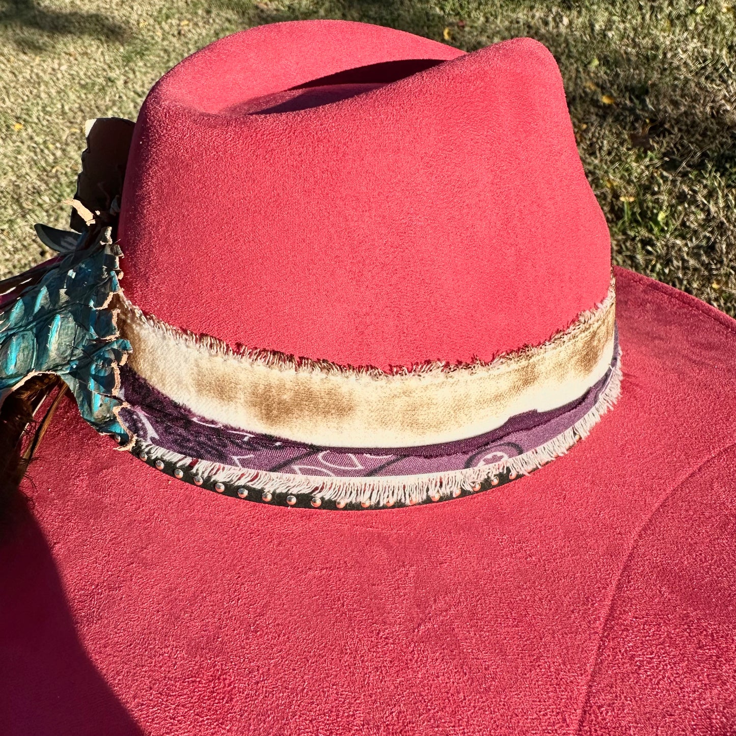 White Leather Flower Custom Hat
