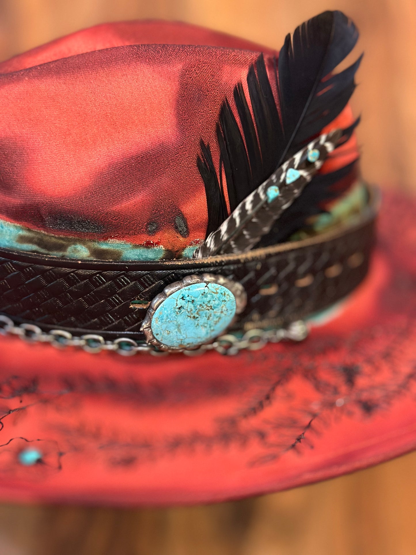 Rust and Roses Custom Hat - SOLD