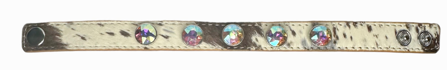 Iridescent Cowhide Snap Bracelet
