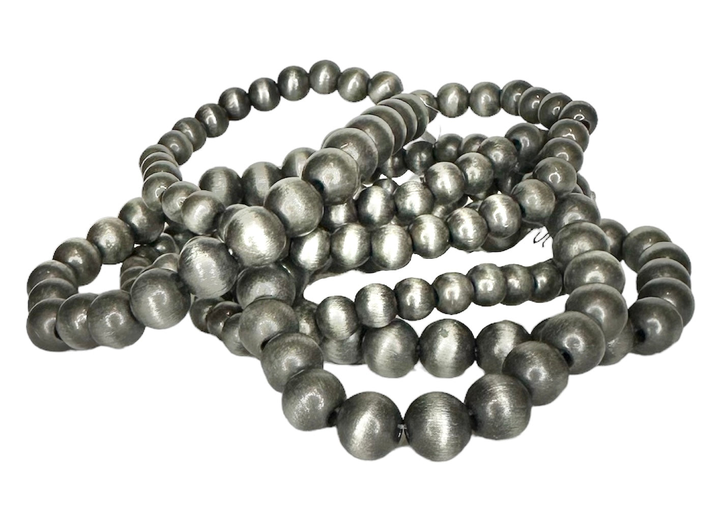 Silver Navajo Bead Bracelet - Set of 3