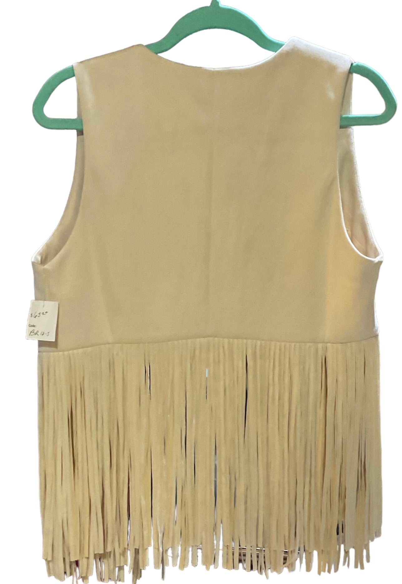 Cream Fringe Vest