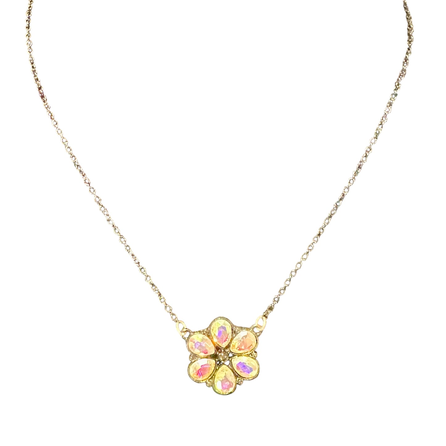 Black Iridescent Blossom Necklace