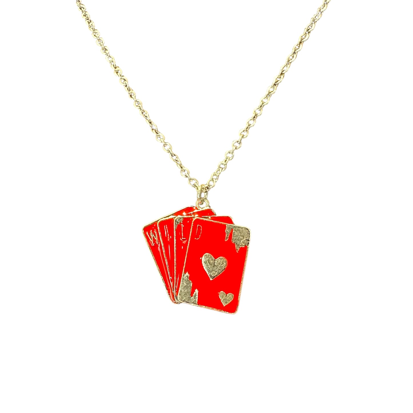 Red or Black Playing Card Necklace