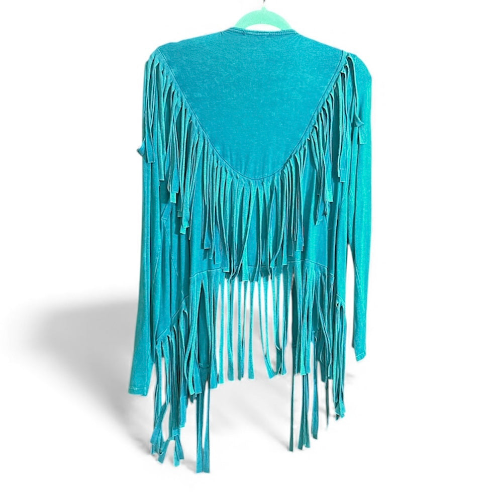 Turquoise Fringe Jacket