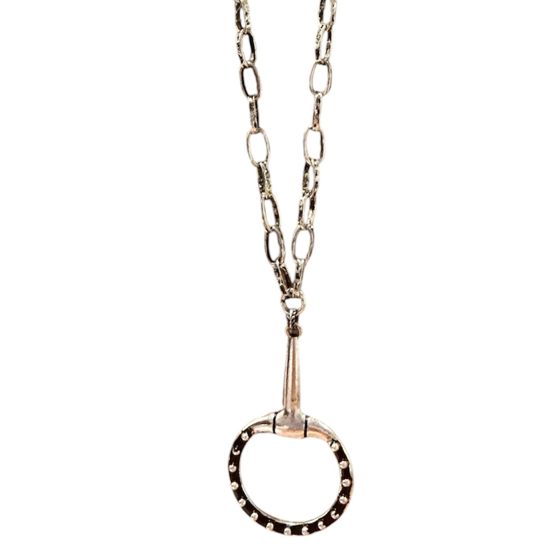 Silver and Black Bit Medium Necklace