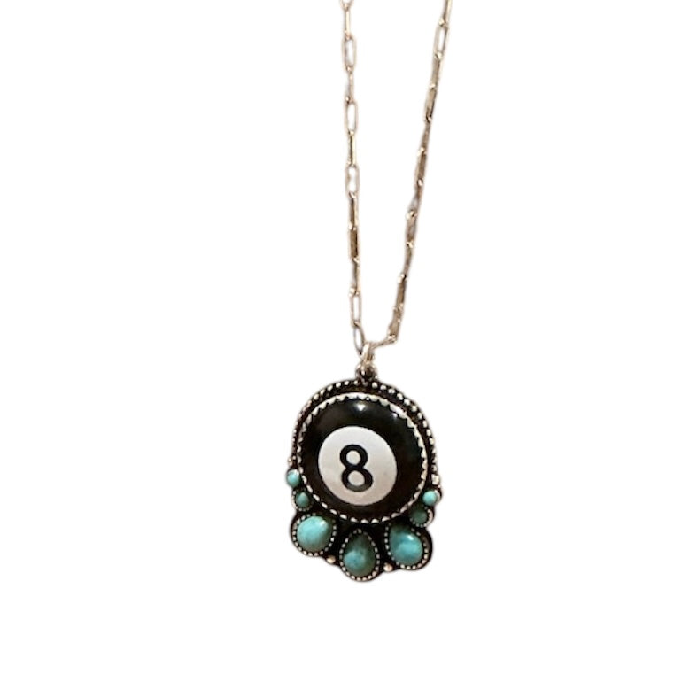Eight Ball Turquoise Necklace