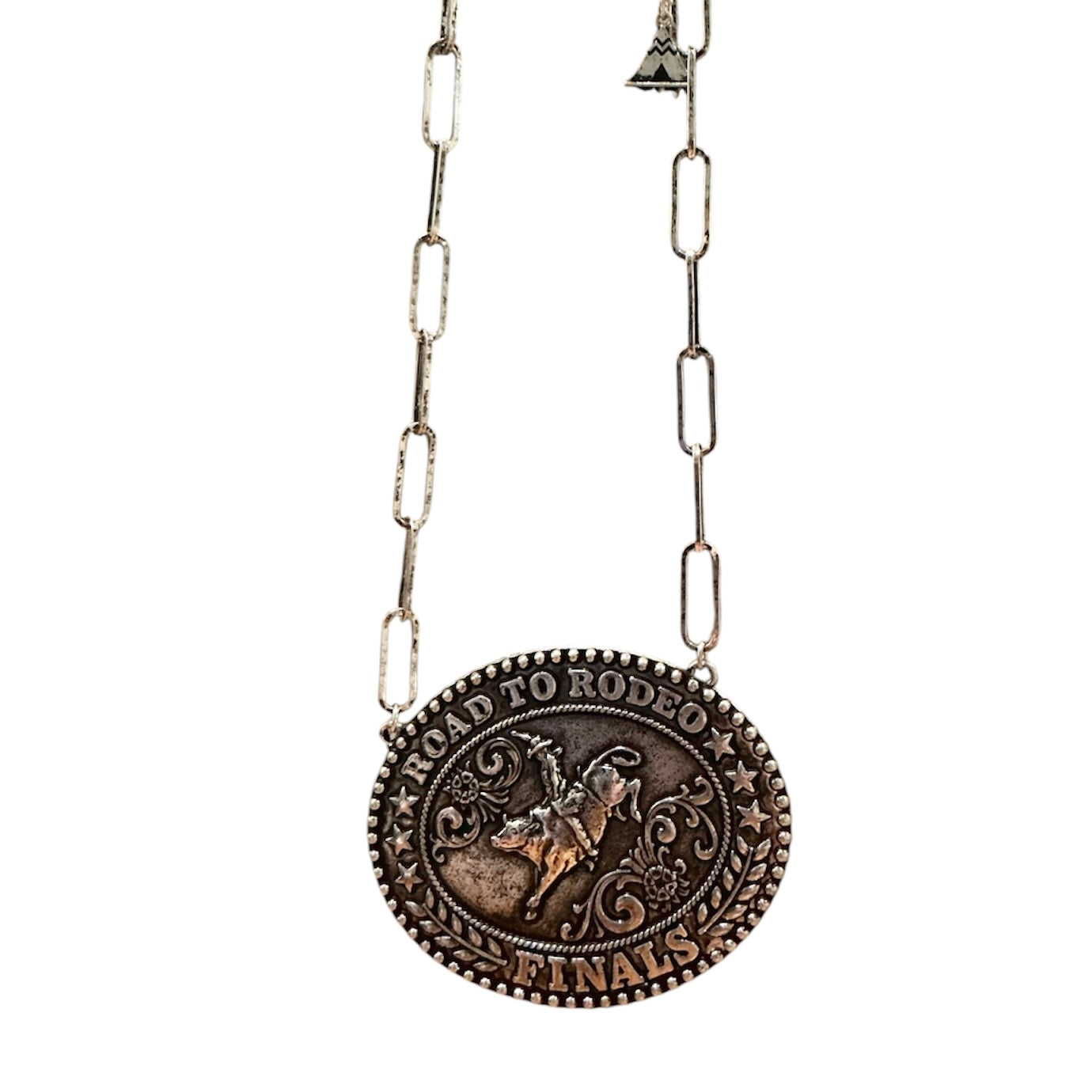 Road to Rodeo XL Buckle Silver Necklace