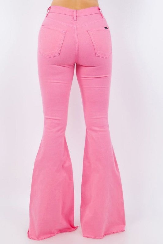 Bell Bottom Jean in Pink - Inseam 34"