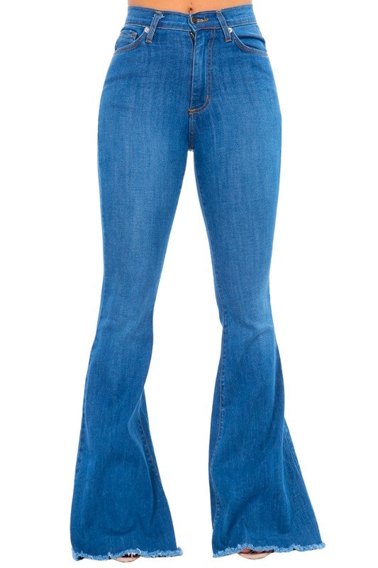 Bell Bottom Jean in Medium Blue - Inseam 34