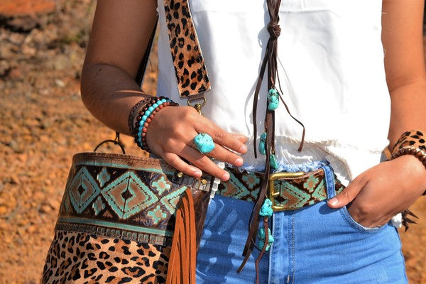 Turquoise Chunk on Cuff Ring