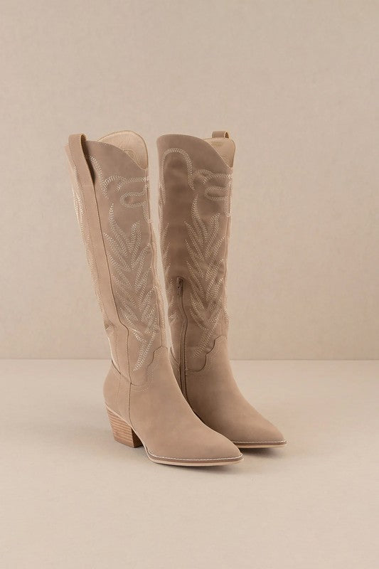 SAMARA-EMBROIDERY WESTERN KNEE HIGH BOOTS