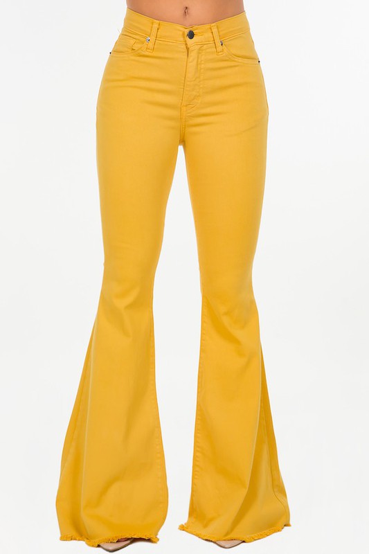 Bell Bottom Jean in Mustard - Inseam 34"