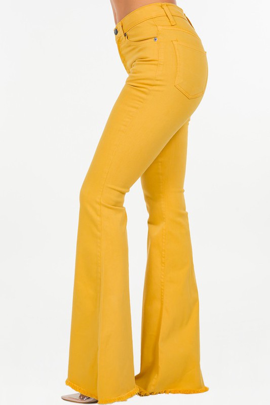 Bell Bottom Jean in Mustard - Inseam 34"