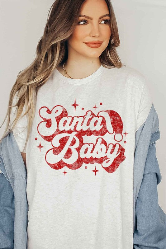 SANTA BABY CHRISTMAS T-SHIRT PLUS SIZE