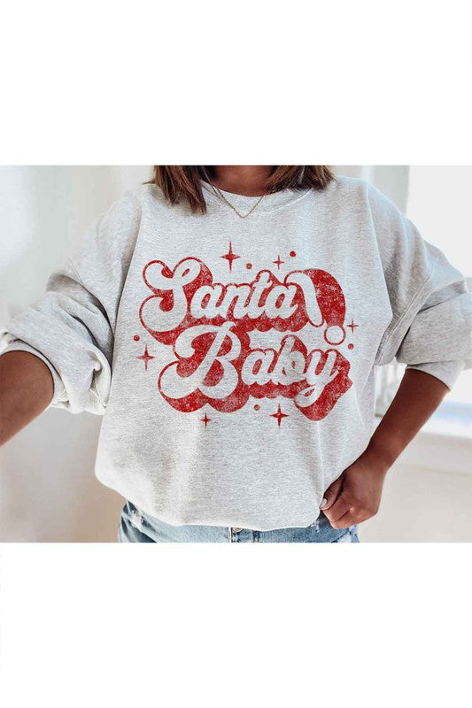 SANTA BABY CHRISTMAS GRAPHIC SWEATSHIRT