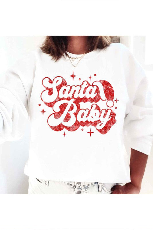 SANTA BABY CHRISTMAS GRAPHIC SWEATSHIRT