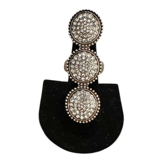 Three Circle Silver Clear Elastic Ring