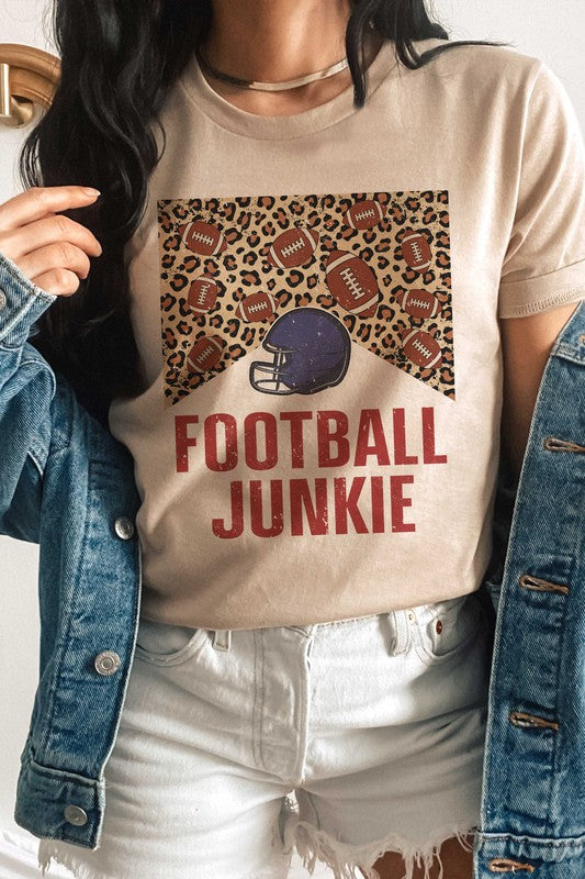 LEOPARD FOOTBALL JUNKIE GRAPHIC TEE