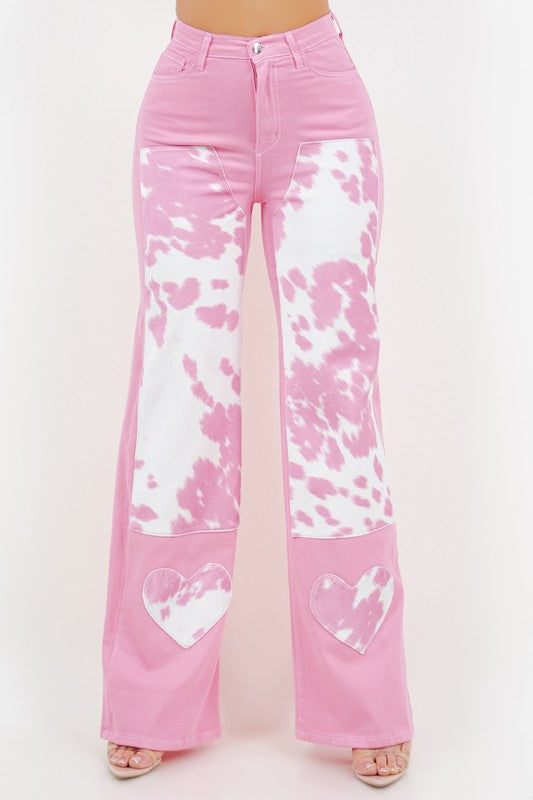 Rodeo Wide Leg Jean in Pink - Inseam 33"