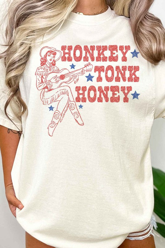 HONKY TONK HONEY WESTERN OVERSIZED TEE